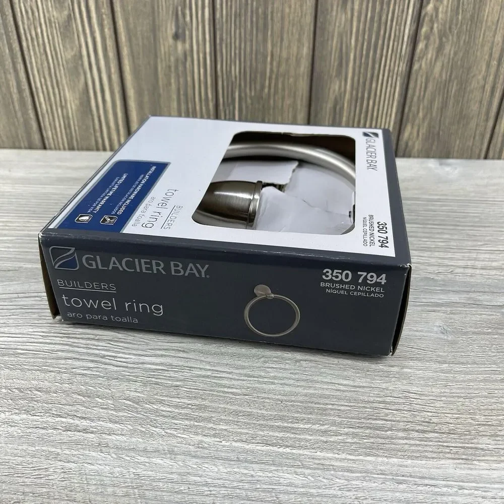 Glacier Bay Builders Towel Ring Brushed Nickel New